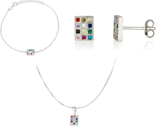 Hoshen Stud Earrings – 12 Tribes of Israel – 925 Sterling Silver