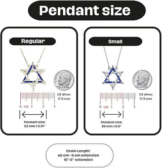Folding Star of David Necklace – 925 Silver, Butterfly Pendant, Small or Large