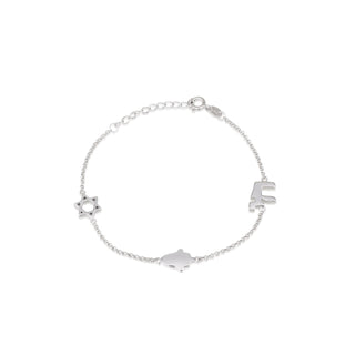 925 Sterling Silver Bracelet With Star of David, Hamsa & Chai Symbols