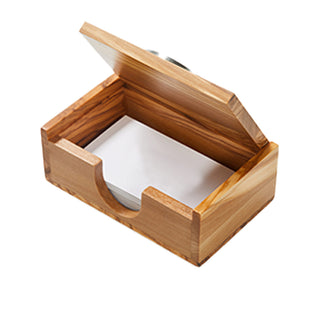 Olive Wood Coin-Embedded Business Card Case
