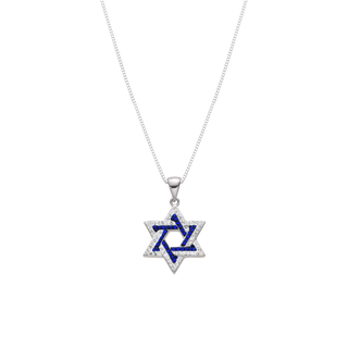 Star of David Pendant Necklace – 925 Sterling Silver With Crystal or CZ Stones – Normal & Large Sizes Available – Jewish Judaica Gift for Women & Girls