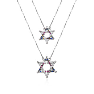 Folding Star of David Necklace – 925 Silver, Butterfly Pendant, Small or Large