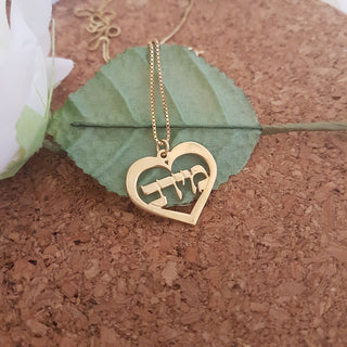 Hebrew Name Heart Necklace