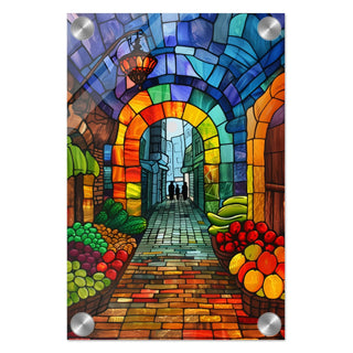 Jerusalem Vibrant Market Acrylic Art
