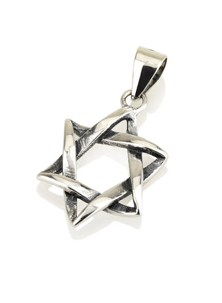Oxidized Star of David Pendant – 925 Sterling Silver