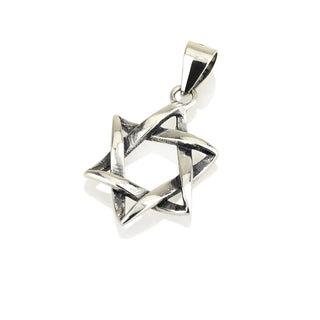Oxidized Star of David Pendant – 925 Sterling Silver