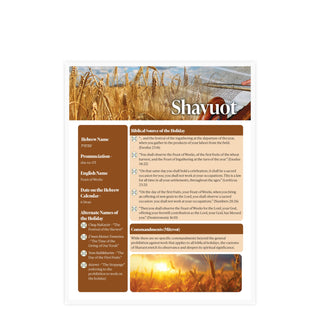 Shavuot Laminated Study Sheet