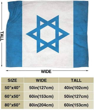 Israel Flag Throw Blanket Ultra Soft Velvet Blanket