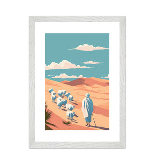 Shepherd Beneath the Desert Sky Framed Art