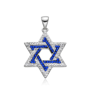 Star of David Pendant Necklace – 925 Sterling Silver With Crystal or CZ Stones – Normal & Large Sizes Available – Jewish Judaica Gift for Women & Girls