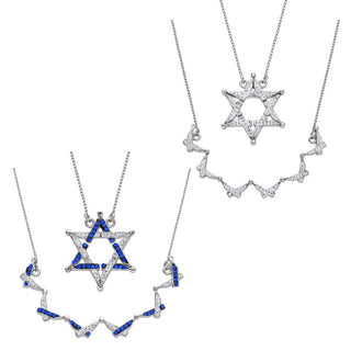 Folding Star of David Necklace – 925 Silver, Butterfly Pendant, Small or Large