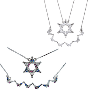 Folding Star of David Necklace – 925 Silver, Butterfly Pendant, Small or Large