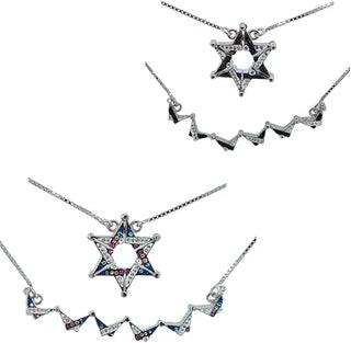 Folding Star of David Necklace – 925 Silver, Butterfly Pendant, Small or Large
