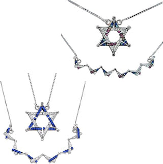 Folding Star of David Necklace – 925 Silver, Butterfly Pendant, Small or Large