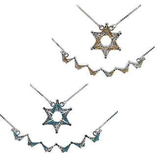 Folding Star of David Necklace – 925 Silver, Butterfly Pendant, Small or Large