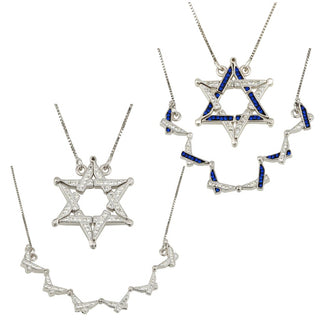 Folding Star of David Necklace – 925 Silver, Butterfly Pendant, Small or Large