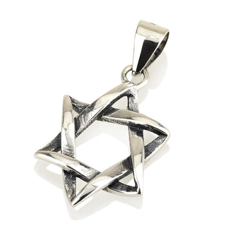 Oxidized Star of David Pendant – 925 Sterling Silver