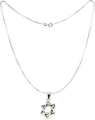Oxidized Star of David Pendant – 925 Sterling Silver