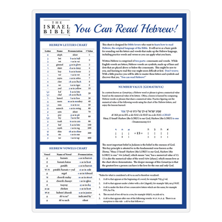 Read Hebrew Laminated Study Sheet